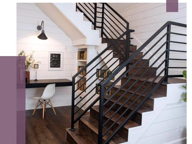 Перила для лестницы в доме в Кингисеппе от 7528 руб. — ПРОЛЁТ-Кгп