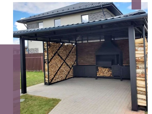 Навесы для барбекю в Кингисеппе от 12928 руб. под ключ | ПРОЛЁТ-Кгп