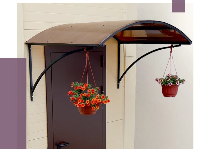 Козырьки над входом в Кингисеппе от 15057 руб.  | ПРОЛЁТ-Кгп