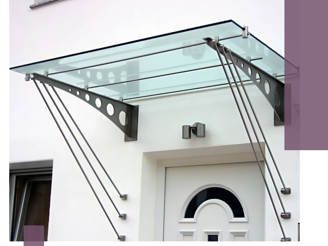 Козырьки над входом под ключ в Кингисеппе — изготовление и монтаж