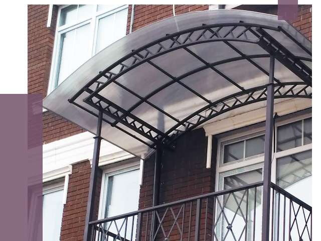 Козырьки над балконом в Кингисеппе от 8774 руб. | ПРОЛЁТ-Кгп