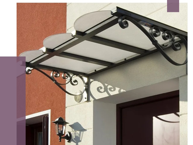 Односкатные козырьки в Кингисеппе от 8515 руб.  | ПРОЛЁТ-Кгп