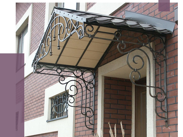 Двускатные козырьки в Кингисеппе под ключ от 12980 руб.