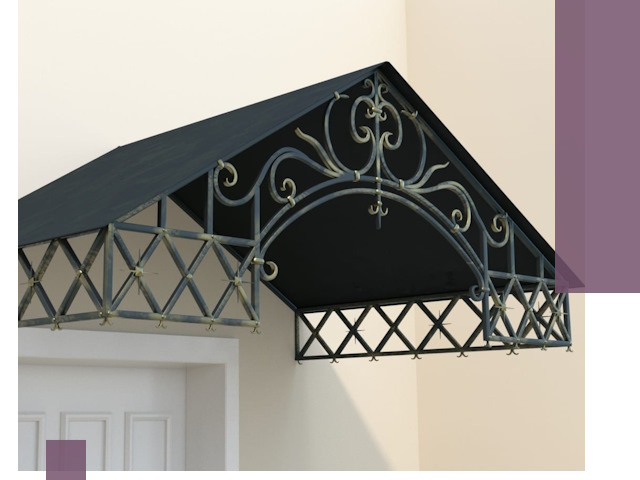 Двускатные металлические козырьки под ключ в Кингисеппе